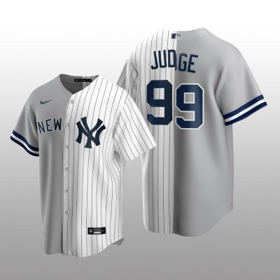 New York Yankees Split Nike Jersey Aaron Judge Gray-White Splicing