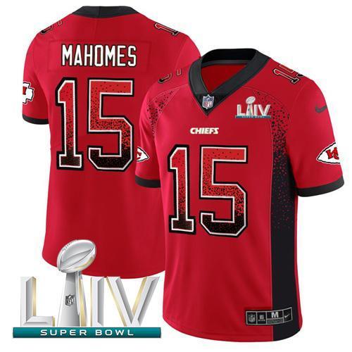 Nike Chiefs #15 Patrick Mahomes Red Super Bowl LIV 2020 Team Color Stitched NFL Limited Rush Drift Fashion Jersey