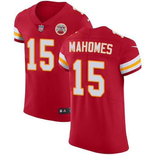 Nike Chiefs #15 Patrick Mahomes Red Team Color Stitched NFL Vapor Untouchable Elite Jersey