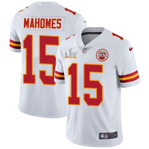Nike Chiefs #15 Patrick Mahomes White Super Bowl LV Bound Stitched NFL Vapor Untouchable Limited Jersey