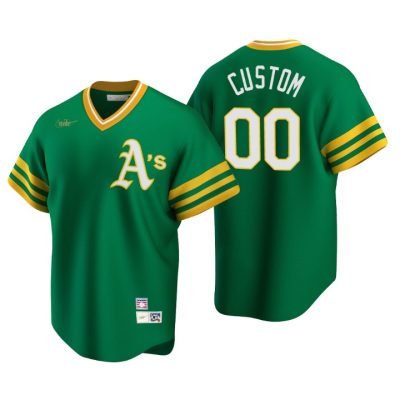 Oakland Athletics Custom Kelly Green Cooperstown Collection Road Jersey