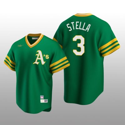 Oakland Athletics Tommy La Stella Kelly Green Road Cooperstown Collection Player Jersey