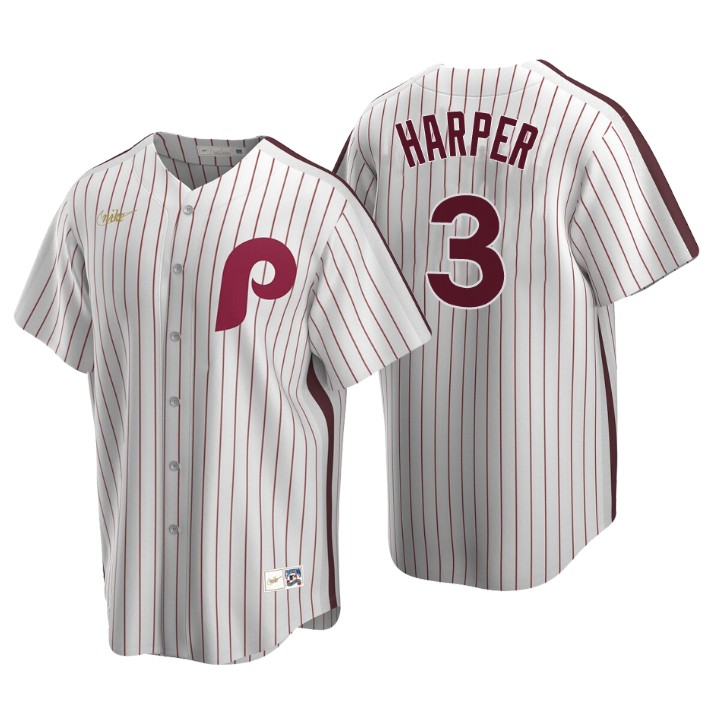 Philadelphia Phillies Bryce Harper White Cooperstown Collection Home Jersey
