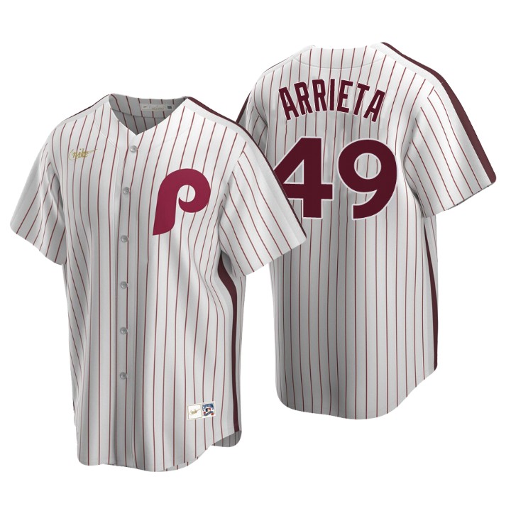 Philadelphia Phillies Jake Arrieta White Cooperstown Collection Home Jersey