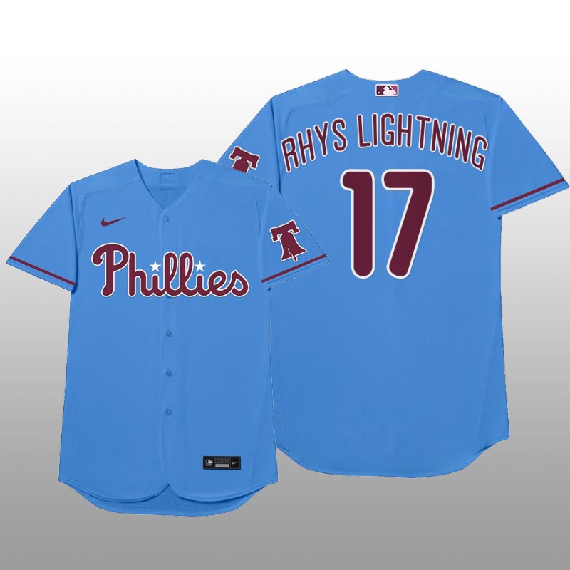 Philadelphia Phillies Rhys Hoskins MLB Players Weekend Nickname Light Blue Jersey
