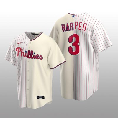 Philadelphia Phillies Split Replica Bryce Harper White-Cream Jersey