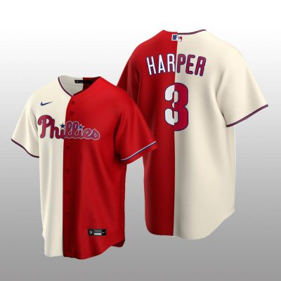 Philadelphia Phillies Split Replica Bryce Harper White-Red Jersey
