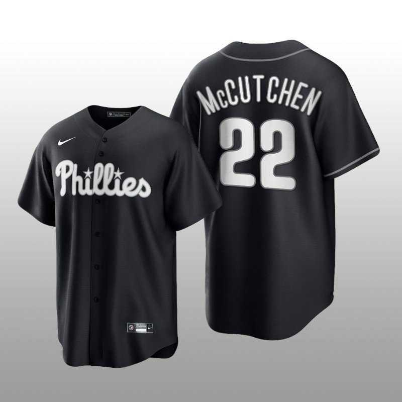 Phillies Andrew McCutchen All Black Fashion Serise Replica Black White Jersey