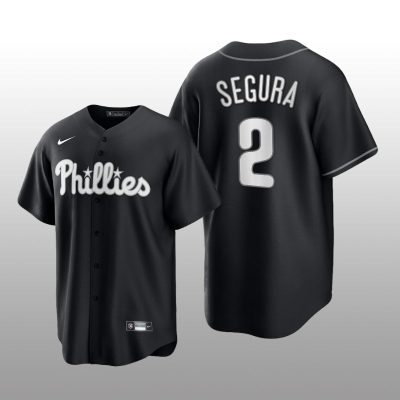 Phillies Jean Segura All Black Fashion Serise Replica Black White Jersey