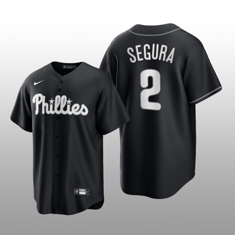 Phillies Jean Segura All Black Fashion Serise Replica Black White Jersey