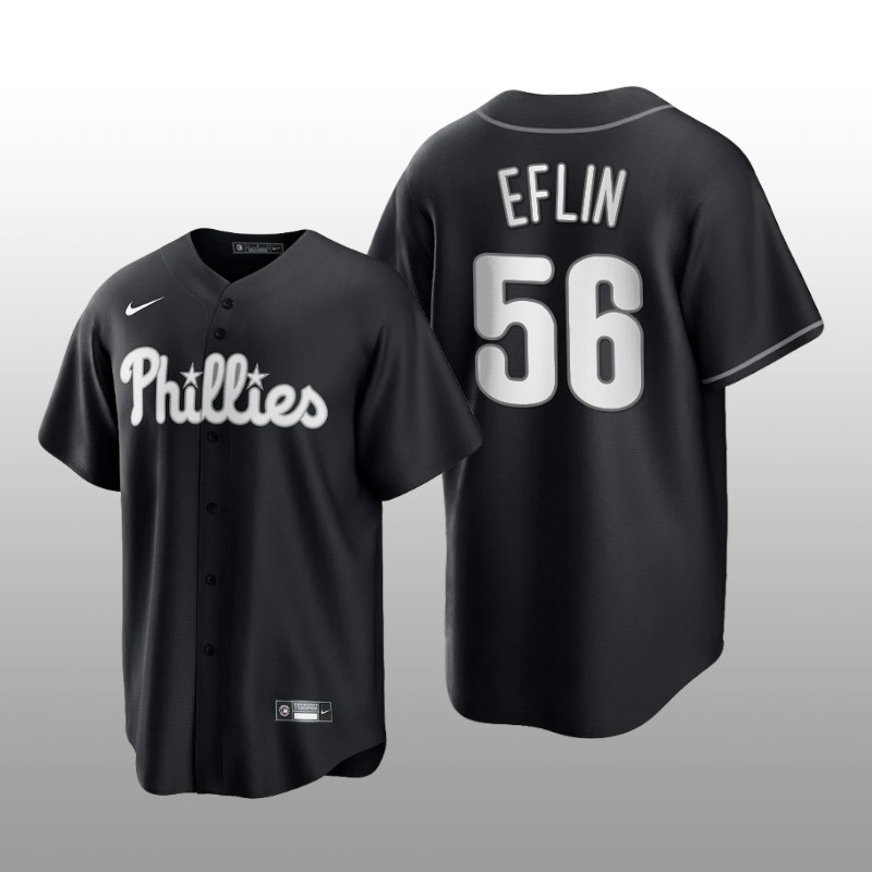 Phillies Zach Eflin All Black Fashion Serise Replica Black White Jersey