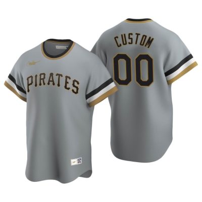 Pittsburgh Pirates Custom Gray Cooperstown Collection Road Jersey
