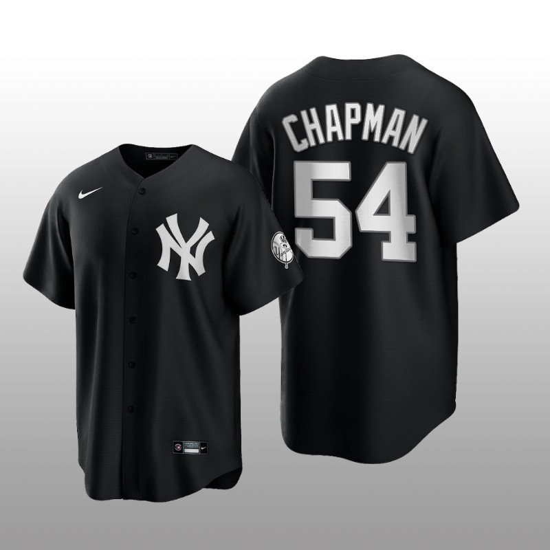 Replica Yankees Aroldis Chapman All Black Fashion Serise Jersey Black