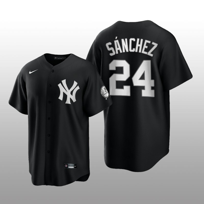 Replica Yankees Gary Sanchez All Black Fashion Serise Jersey Black