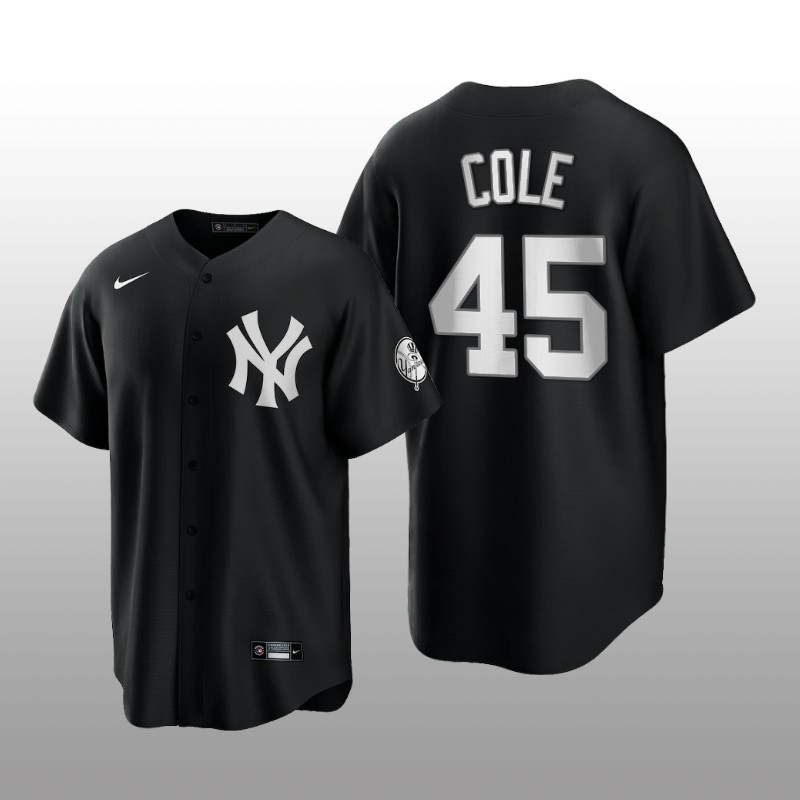 Replica Yankees Gerrit Cole All Black Fashion Serise Jersey Black