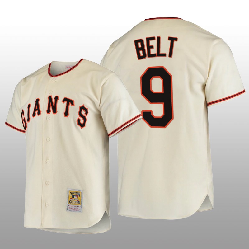 San Francisco Giants Brandon Belt Authentic Cooperstown Collection Home Cream 1954 Jersey