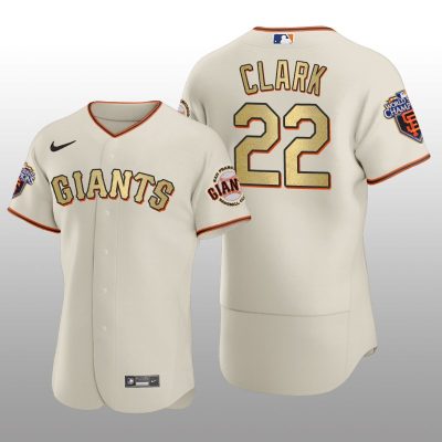 San Francisco Giants Will Clark World Series Champions 2010 Cream Jersey