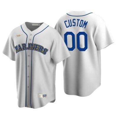 Seattle Mariners Custom White Cooperstown Collection Home Jersey