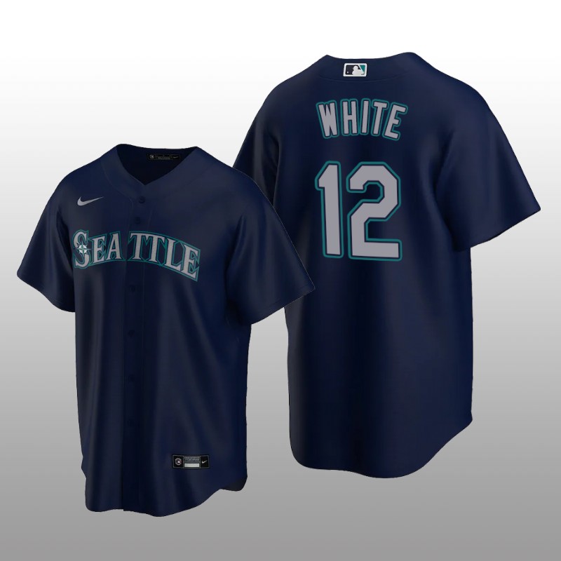 Seattle Mariners Evan White Navy Alternate 2020 Replica Player Jersey