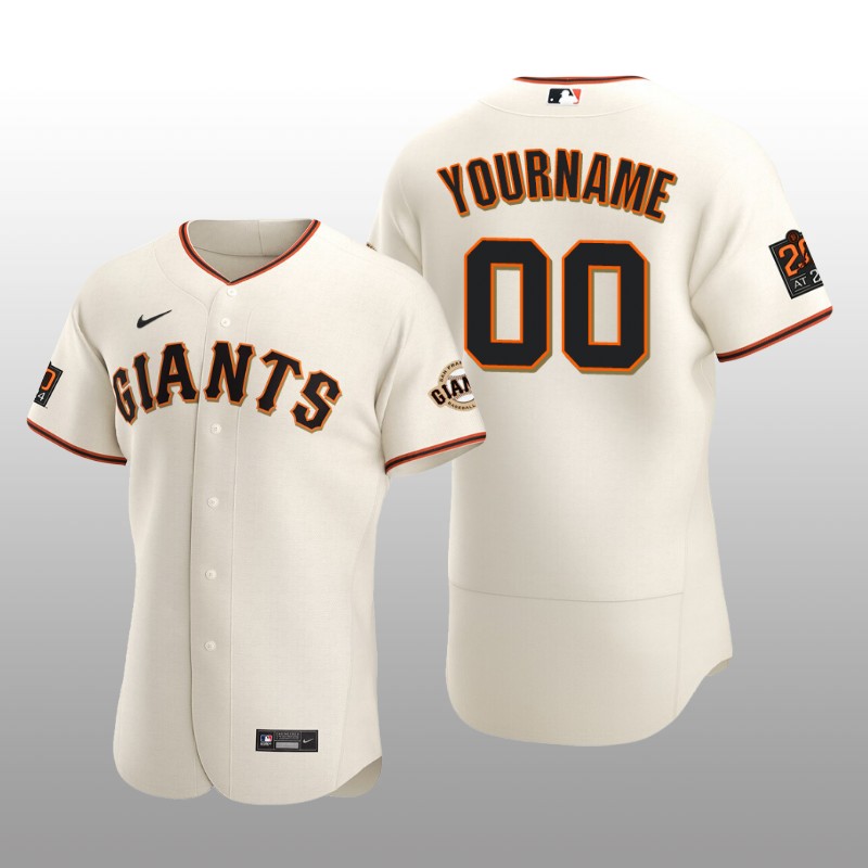 Seattle Mariners yourname Cream Home 2020 Alternate Team Logo Jersey