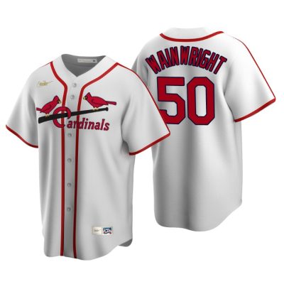 St. Louis Cardinals Adam Wainwright White Cooperstown Collection Home Jersey