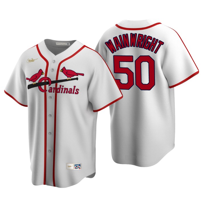 St. Louis Cardinals Adam Wainwright White Cooperstown Collection Home Jersey