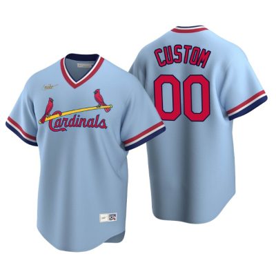 St. Louis Cardinals Custom Light Blue Cooperstown Collection Road Jersey