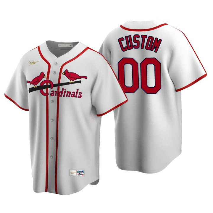 St. Louis Cardinals Custom White Cooperstown Collection Home Jersey