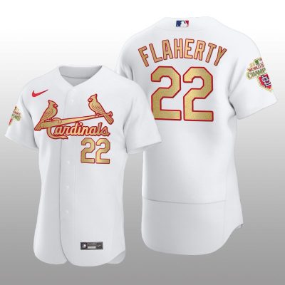 St. Louis Cardinals Jack Flaherty World Series Champions White Gold Jersey