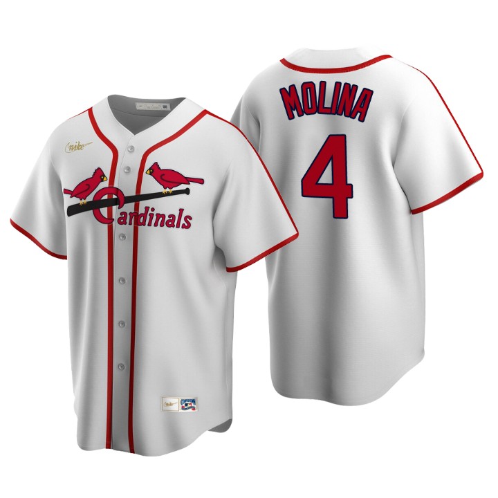 St. Louis Cardinals Yadier Molina White Cooperstown Collection Home Jersey