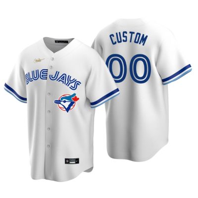 Toronto Blue Jays Custom White Cooperstown Collection Home Jersey