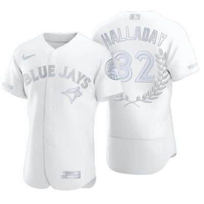 Toronto Blue Jays Roy Halladay White Awards Collection AL Cy Young Jersey