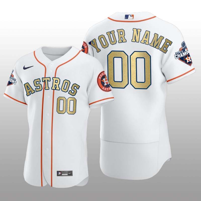 White 2017 World Series Champions Custom Houston Astros Jersey