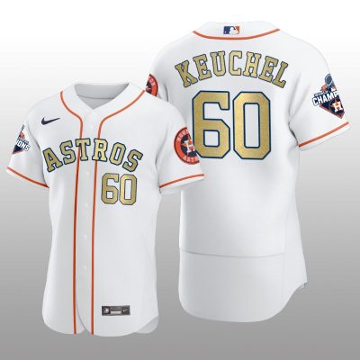 White 2017 World Series Champions Dallas Keuchel Houston Astros Jersey