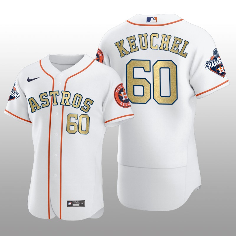 White 2017 World Series Champions Dallas Keuchel Houston Astros Jersey