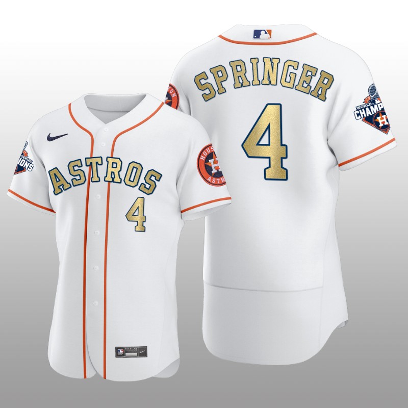 White 2017 World Series Champions George Springer Houston Astros Jersey