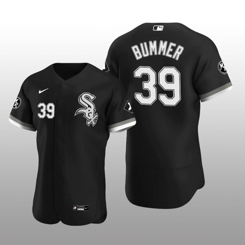White Sox Aaron Bummer MR Patch Authentic Alternate Black Jersey