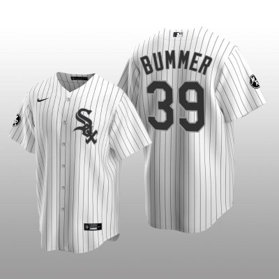 White Sox Aaron Bummer MR Patch Replica White Black Jersey
