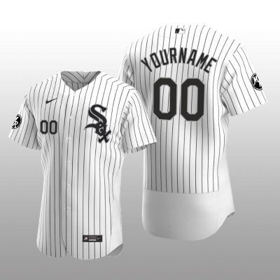 White Sox Custom MR Patch Authentic Home Jersey White Black