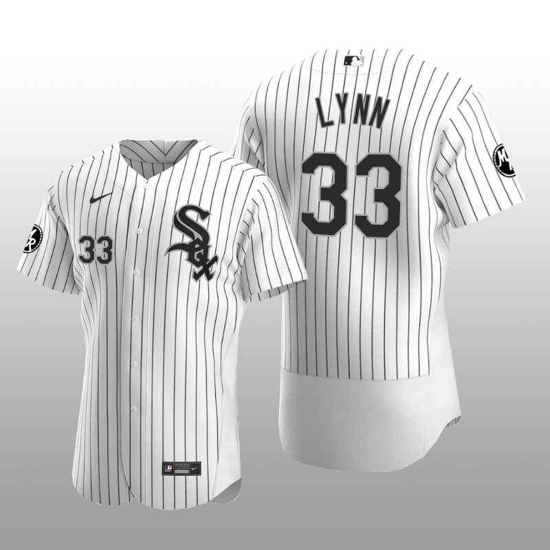 White Sox Lance Lynn MR Patch Authentic Home Jersey White Black