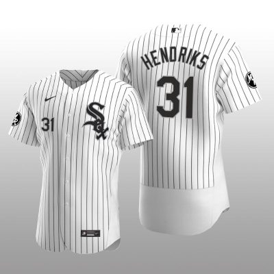 White Sox Liam Hendriks MR Patch Authentic Home Jersey White Black