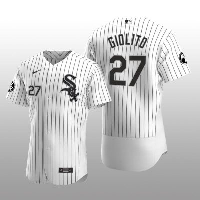 White Sox Lucas Giolito MR Patch Authentic Home Jersey White Black