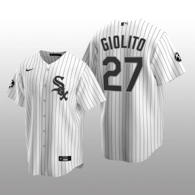 White Sox Lucas Giolito MR Patch Replica White Black Jersey