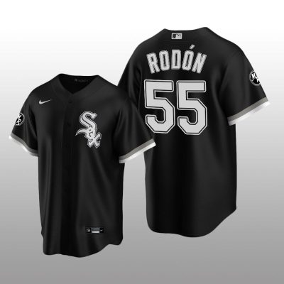 White Sox MR Patch Carlos Rodon Replica Black Alternate Jersey