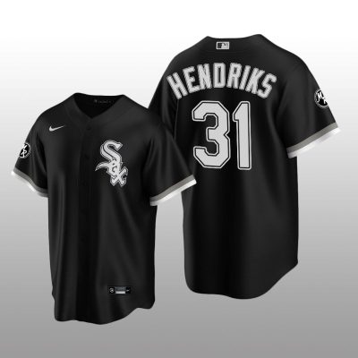 White Sox MR Patch Liam Hendriks Replica Black Alternate Jersey