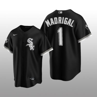 White Sox MR Patch Nick Madrigal Replica Black Alternate Jersey