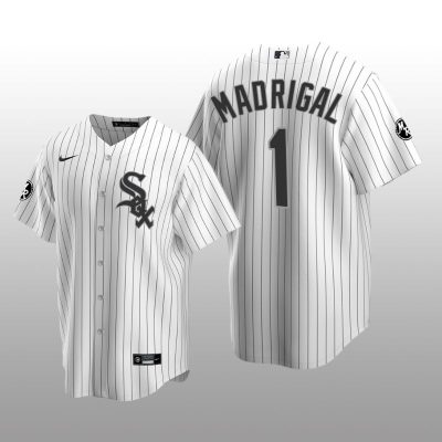 White Sox Nick Madrigal MR Patch Replica White Black Jersey