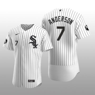 White Sox Tim Anderson MR Patch Authentic Home Jersey White Black