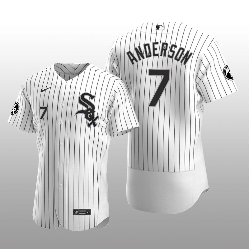 White Sox Tim Anderson MR Patch Authentic Home Jersey White Black