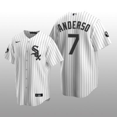White Sox Tim Anderson MR Patch Replica White Black Jersey